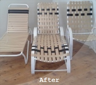 After re-strapping pool furniture